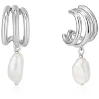 ANIA HAIE Pearls Of Wisdom Σκουλαρίκια Από Ασήμι 925 Με Μαργαριτάρι E019-04H