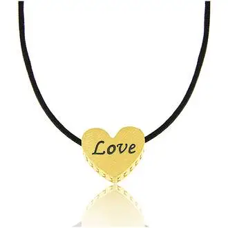 FACADORO Κολιέ Γούρι Επίχρυσο Από Ασήμι 925 GI-024013-LOVE