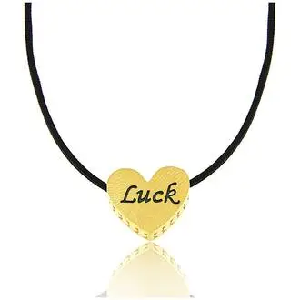 FACADORO Κολιέ Γούρι Επίχρυσο Από Ασήμι 925 GI-024013-LUCK