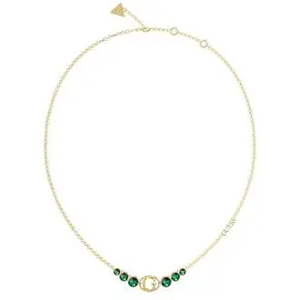 GUESS STEEL Rivoli Χρυσό Κολιέ Με Ζιργκόν 40.64cm-45.72cm JUBN03357JWYGEMT-U