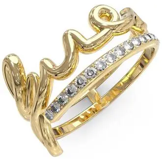 GUESS STEEL Say My Name Χρυσό Δαχτυλίδι Με Ζιργκόν JUBR03315JWYG