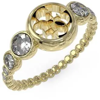 GUESS STEEL Perfect Illusion Χρυσό Δαχτυλίδι Με Ζιργκόν JUBR03374JWYG