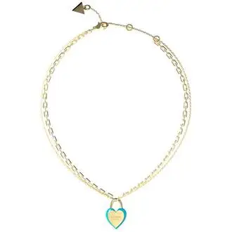 GUESS STEEL All You Need Is Love Χρυσό Κολιέ Με Καρδιά 40.64cm-45.72cm JUBN04204JWYGTQT-U