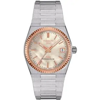 TISSOT PRX 35mm Powermatic 80 18K Rose Gold Bezel T9312074111100