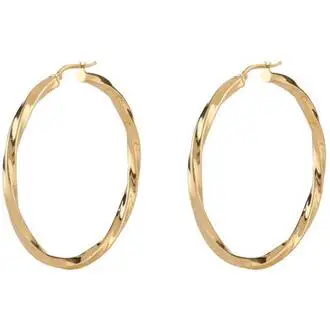 GUESS STEEL Hoops I Did It Again Χρυσά Σκουλαρίκια Κρίκοι 2.5cm JUBE04185JWYGT-U
