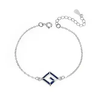 Βραχιόλι Senza Silver 925, μαίανδρος με μπλε σμάλτο