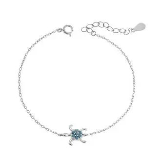 Βραχιόλι Senza Silver 925, Χελώνα με τυρκουάζ πέτρες