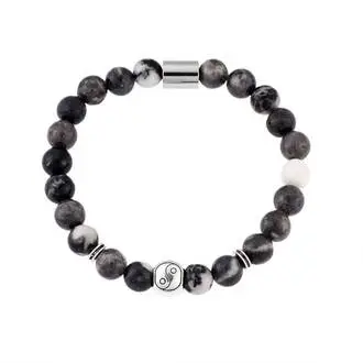 Βραχιόλι Senza Men&#039;s Steel Black &amp; White Bracelet