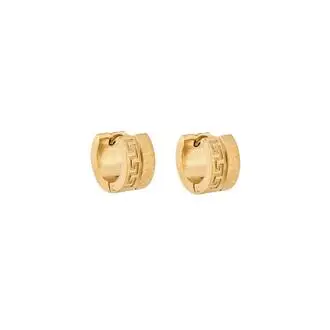 Σκουλαρίκια SENZA Gold Plated Steel, κρίκος με μαίανδρο 1.3 cm