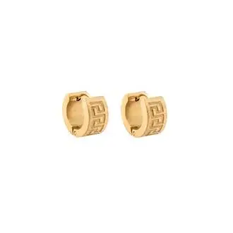 Σκουλαρίκια SENZA Gold Plated Steel, κρίκος με μαίανδρο 1.3 cm