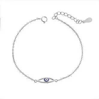 Βραχιόλι Senza Silver 925, μάτι μπλε