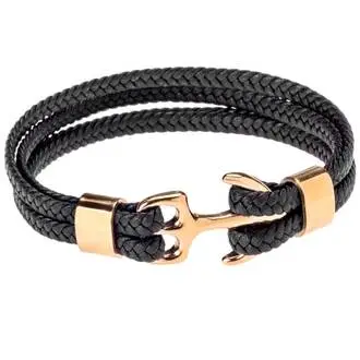 Βραχιόλι Senza Men&#039;s Steel Brown Leather Strap