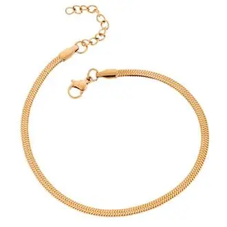 Αλυσίδα Ποδιού Φίδι SΕΝΖΑ Gold Stainless Steel 4mm-19+3cm Extension