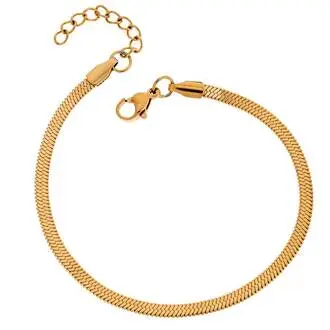 Αλυσίδα Χεριού Φίδι SΕΝΖΑ Gold Stainless Steel 4mm-17+3cm Extension