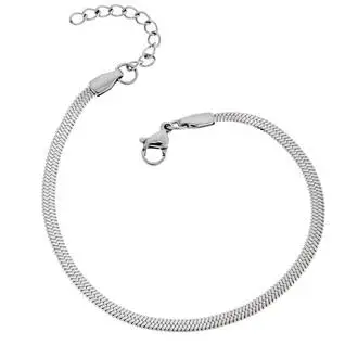Αλυσίδα Χεριού Φίδι SΕΝΖΑ Silver Stainless Steel 4mm-17+3cm Extension