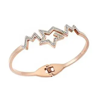 Βραχιόλι SENZA Χειροπέδα Με Αστέρι Rose Gold Plated Stainless Steel