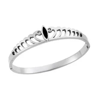 Βραχιόλι SENZA Χειροπέδα Στέμμα Silver Plated Stainless Steel