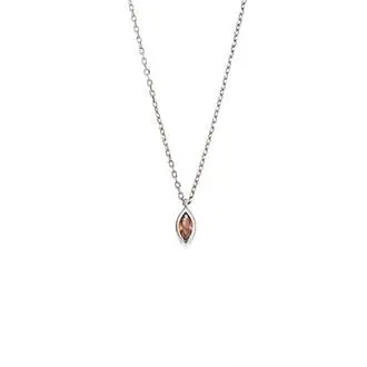 Μενταγιόν Senza Silver 925, φύλλο με καφέ ζιργκόν