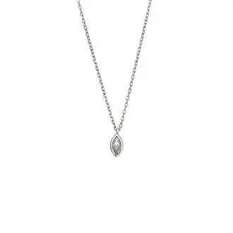 Μενταγιόν Senza Silver 925, φύλλο με διάφανο ζιργκόν