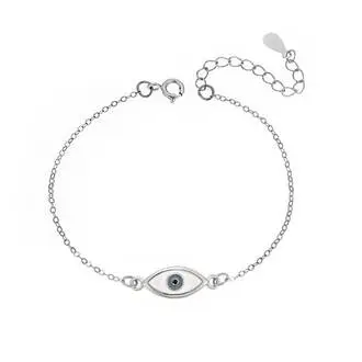 Βραχιόλι Senza Silver 925,ματάκι με σμάλτο