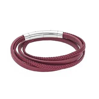 Βραχιόλι Senza Men&#039;s Steel Leather Strap