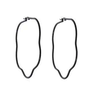 Σκουλαρίκια Senza Steel 6,5 cm Black Plated
