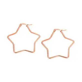 Σκουλαρίκια Senza Steel 4 cm Rose Gold Plated