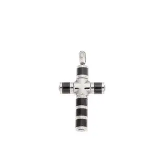 Κολιέ Senza Men&#039;s Steel, Δίχρωμος Σταυρός από Ατσάλι