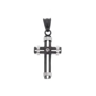 Μοτίφ Senza Men&#039;s Steel, Δίχρωμος Σταυρός από Ατσάλι