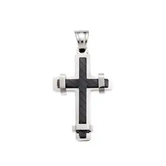 Μοτίφ Senza Men&#039;s Steel, Δίχρωμος Σταυρός από ατσάλι