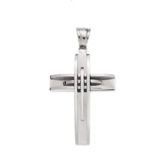 Μοτίφ Senza Men&#039;s Steel, Σταυρός με γραμμές από ατσάλι