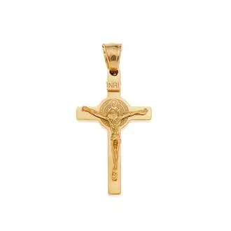 Μοτίφ Senza Men&#039;s Steel, Σταυρός με τον Εσταυρωμένο από επιχρυσωμένο ατσάλι