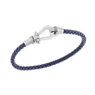 Βραχιόλι Senza Men&#039;s Steel Blue Leather Strap
