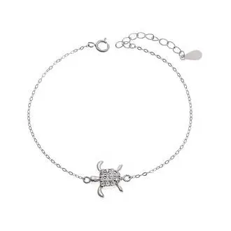 Βραχιόλι Senza Silver 925, Χελώνα με ζιργκόν