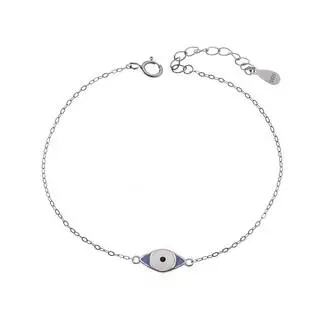 Βραχιόλι Senza Silver 925, Μάτι με σμάλτο
