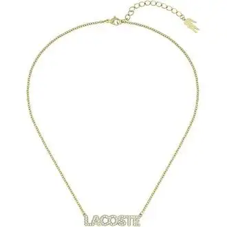 LACOSTE Script Χρυσό Κολιέ Από Ανοξείδωτο Ατσάλι 40cm-45cm 2040061
