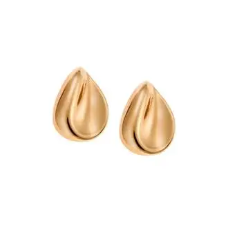 Σκουλαρίκια Γυναικεία SENZA Gold Plated Steel, σταγόνα με κυματιστό σχέδιο