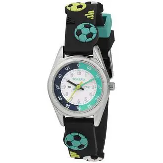 TIKKERS Boys Black Strap Time Teacher Με Αυτοκόλλητα ATK1101