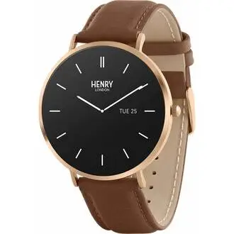 HENRY LONDON Smartwatch Rose & Chocolate Leather HLS65-0002