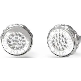 GUESS STEEL Stylish Ασημένια Σκουλαρίκια Με Ζιργκόν JUBE04595JWRHT-U