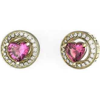 GUESS STEEL Mama Non Mama Χρυσά Σκουλαρίκια Με Ζιργκόν JUBE04669JWYGFCT-U