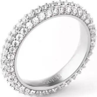 GUESS STEEL Infinity Ασημένιο Δαχτυλίδι Με Ζιργκόν JUBR04672JWRH