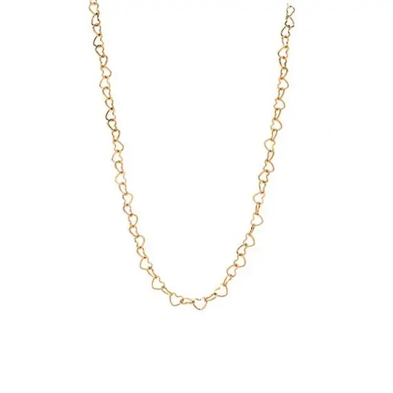 Καδένα Senza Stainless Steel Gold Plated, με Καρδούλες