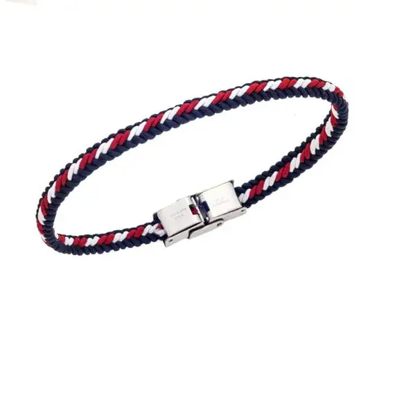 Βραχιόλι Senza Men&#039;s Steel Navy Style Cord Strap