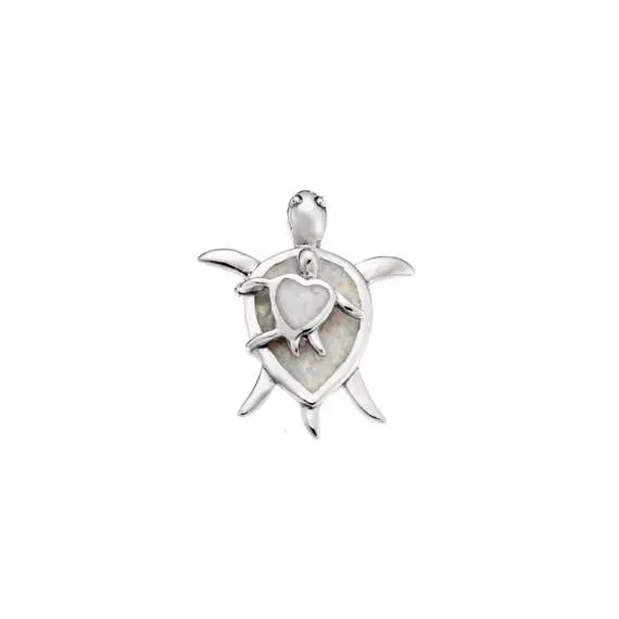 Μοτίφ Senza από ασήμι 925, διπλή χελωνίτσα με Opal
