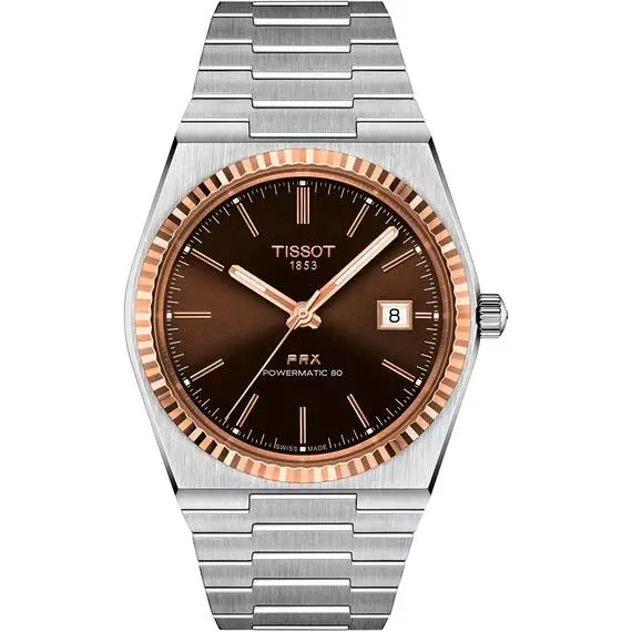TISSOT PRX 40mm Powermatic 80 18K Rose Gold Bezel T9314074129100