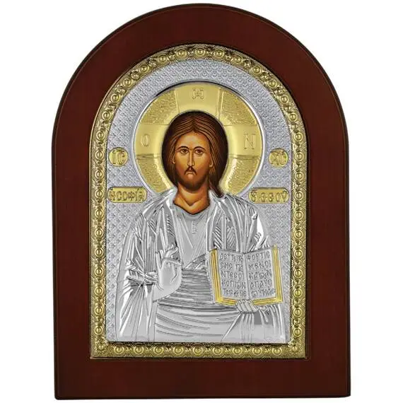 PRINCESILVERO Εικόνα Ιησούς Χριστός Από Ασήμι 925 Με Ξύλινη Πλάτη 15x21 MA/E1107BX