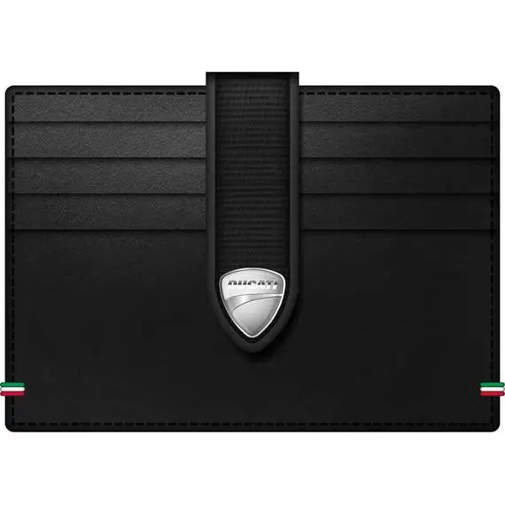 DUCATI Corse Sicuro Black Leather Card Holder DTLGD0000601