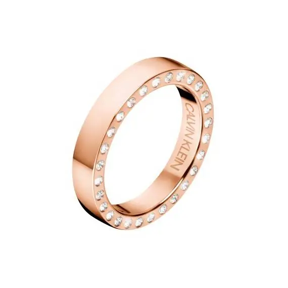 CALVIN KLEIN Hook Rose Gold Stainless Steel Ring KJ06PR1402