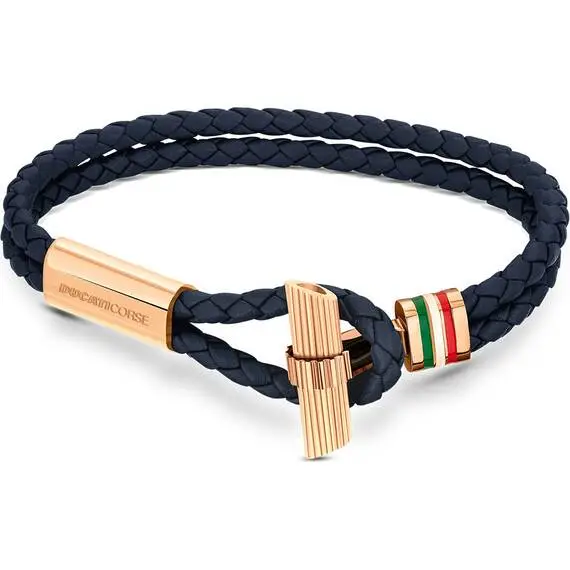 DUCATI Collezione T Leather Stainless Steel Bracelet DTAGB2136806